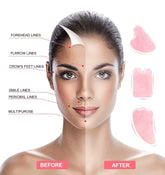 Gua Sha Facial Tools Set, OHH Rose Quartz Gua Sha Scraping Massage Tool for SPA Acupuncture Therapy Trigger Point Treatment, Face Massager for Facial Skincare, Pack of 3
k of 3